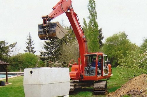 Pose de fosse toutes eaux pour assainissement individuel